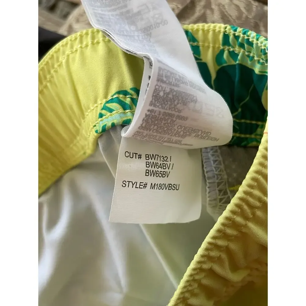 Billabong Recycler Board Shorts, Yellow Floral Pattern, Size Large